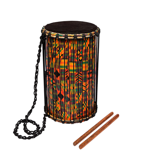 X8 Drums Kente Cloth Dundun with Sticks 10 in. X8 Drums Kente Cloth Dundun with Sticks 10 in. X8 Drums Kente Cloth Dundun with Sticks 10 in. X8 Drums Kente Cloth Dundun with Sticks 10 in