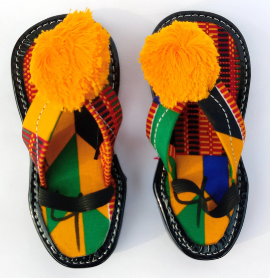 Hand Made Women Kente Sandals for Little Kids