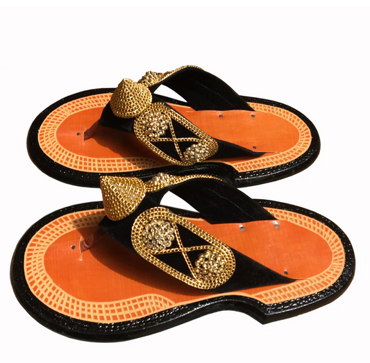 Handmade Men's Traditional Slippers Ghanaian Leather Slippers Men's Shoe Sandals