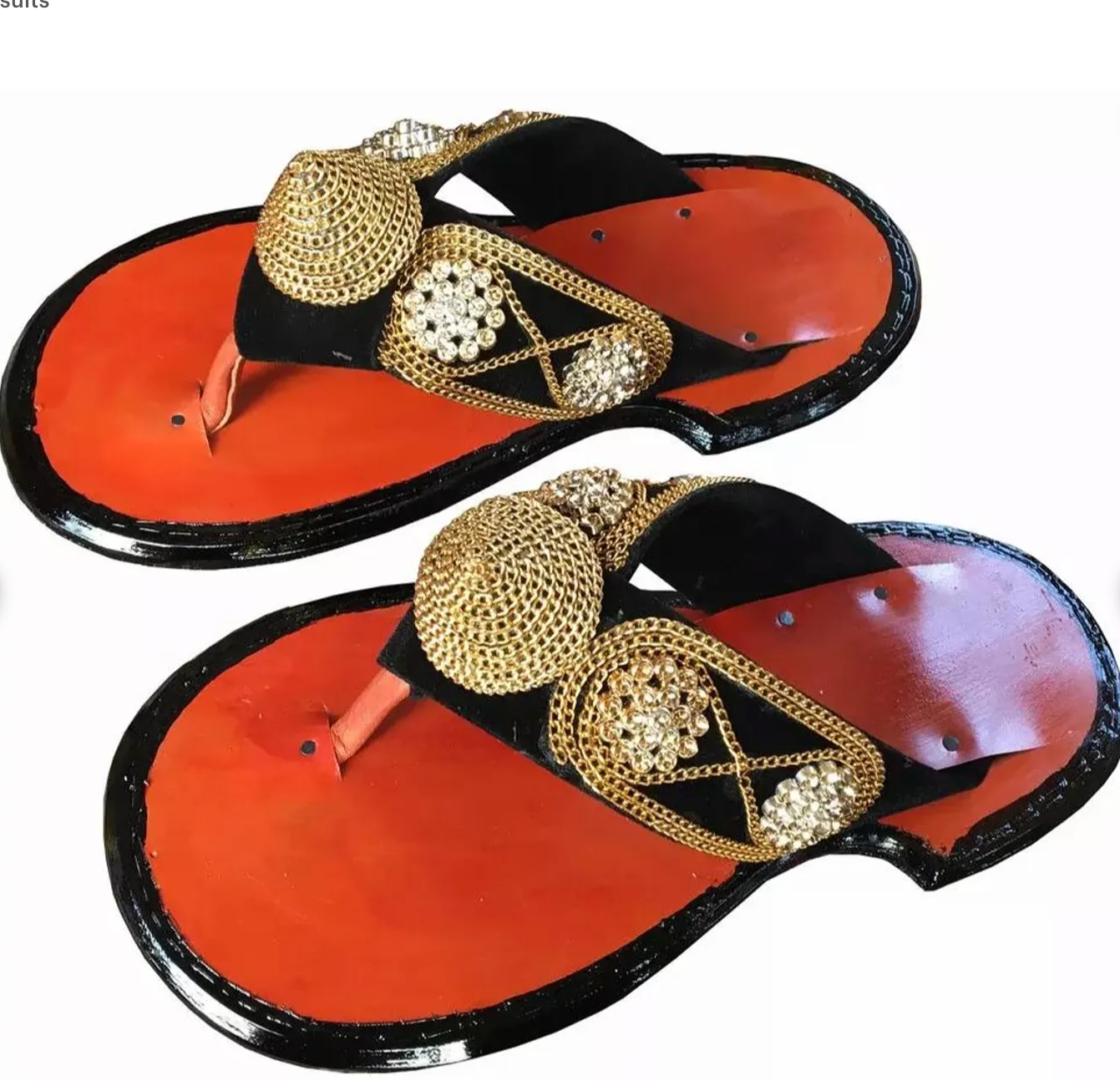 Men's Traditional Slippers Ghanaian Handmade Ahenema Leather Slippers Men's Shoe Sandals