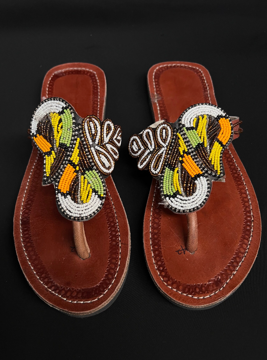 African Maasai handmade leather sandals for women, Spring Summer Shoes, Sandalia, Sandali, Sandalen,