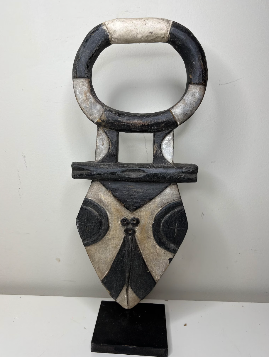 African bobo Mask, Plank Mask Nwantantay, Wall Art Sculpture 18" X 7.5"