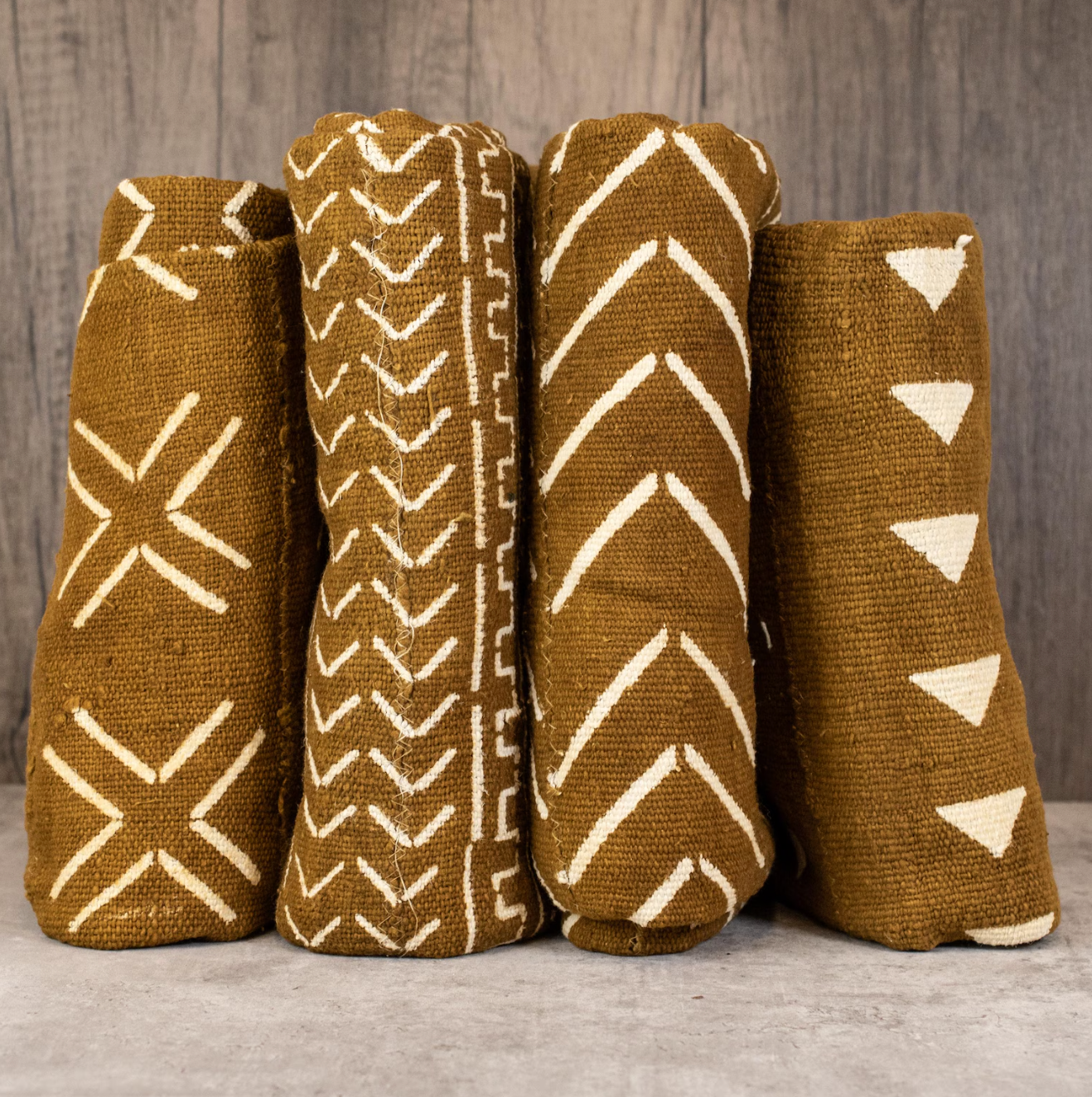 African Mud Cloth: Handmade West African Textile, Premium Cotton Fabric for Home Decor & Design (Caramel Brown)