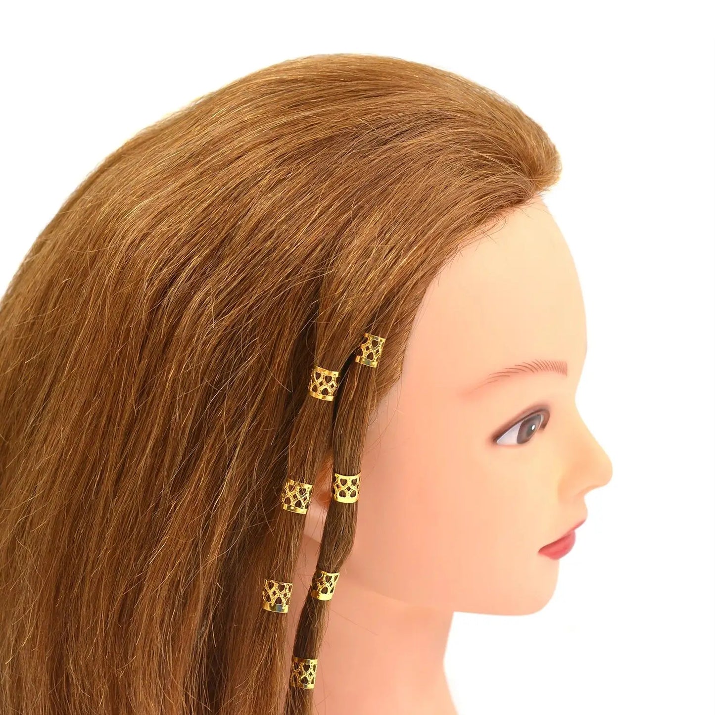 100 Pcs African Hair Bead Hair Braid Rings Dreadlocks Beads Metal Cuffs Aluminum Dread Locks for Hair Styling