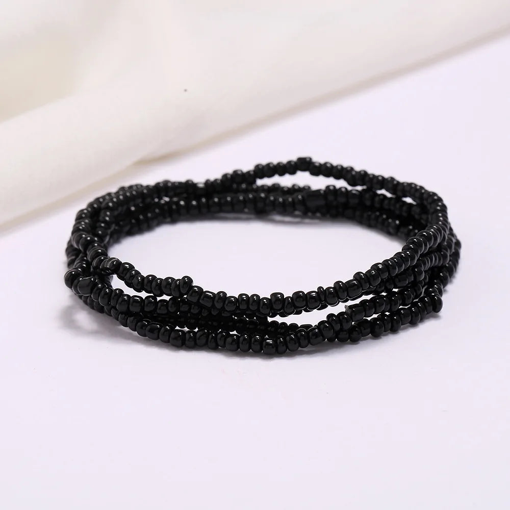 New Fashion Multi-layer Handmade Colored Rice Beads Beach Chain Summer Popular Waist Chain Women BD7051