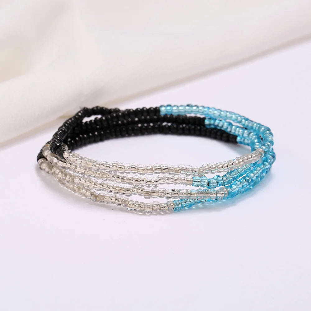 New Fashion Multi-layer Handmade Colored Rice Beads Beach Chain Summer Popular Waist Chain Women BD7051