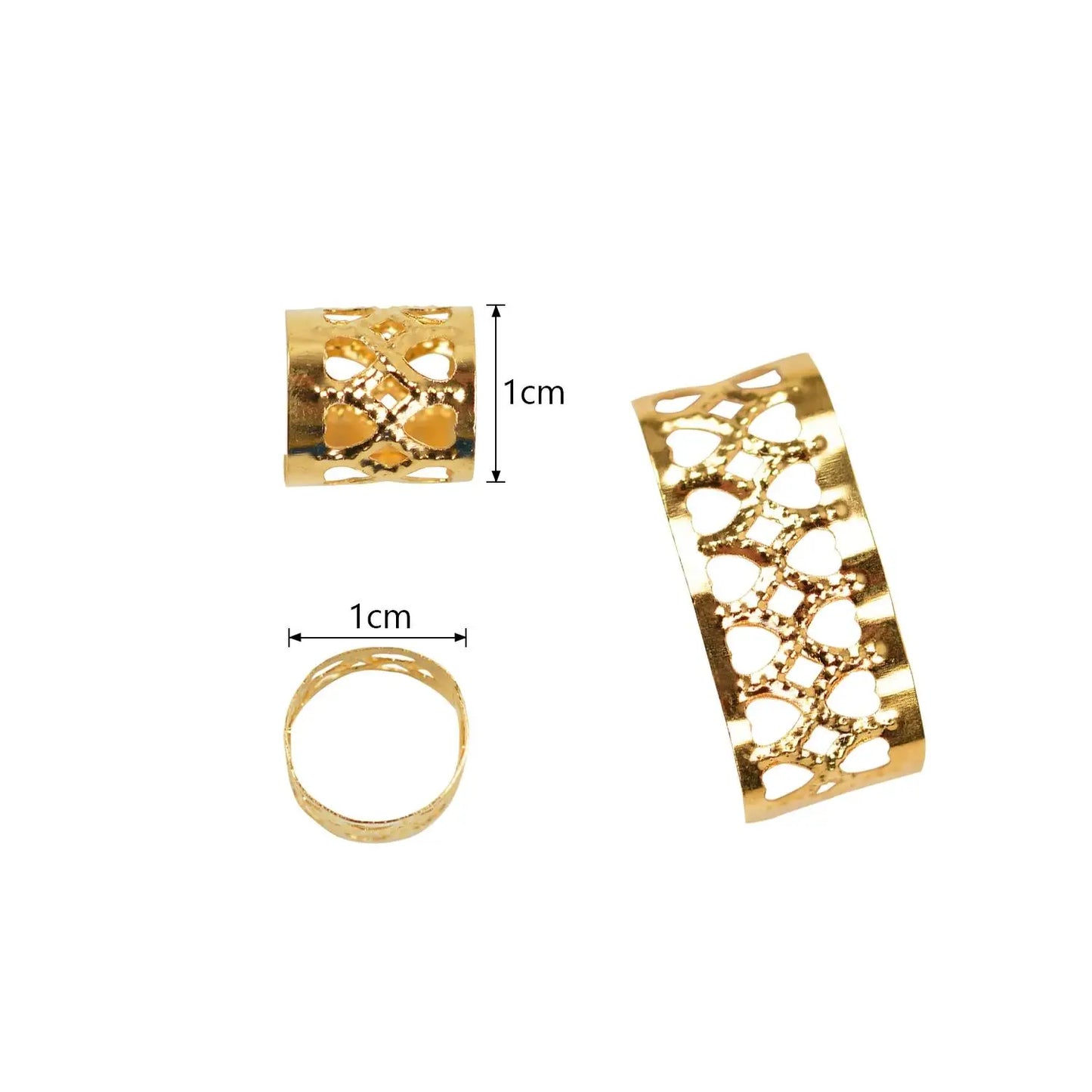 100 Pcs African Hair Bead Hair Braid Rings Dreadlocks Beads Metal Cuffs Aluminum Dread Locks for Hair Styling