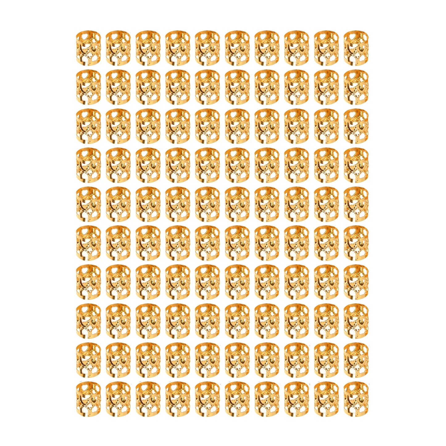 100 Pcs African Hair Bead Hair Braid Rings Dreadlocks Beads Metal Cuffs Aluminum Dread Locks for Hair Styling