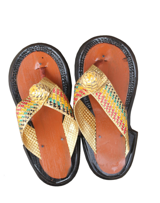 Men's Traditional Slippers Ghanaian Handmade Leather Slippers Men's Shoe Sandals
