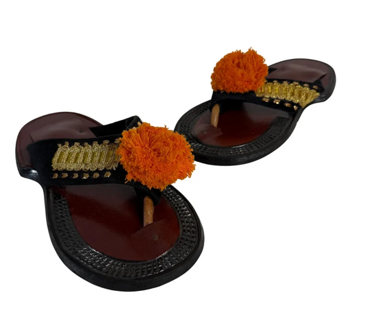 Traditional Ethnic Ahenema Thong Flip Flop Sandals Size 8 Leather Slippers