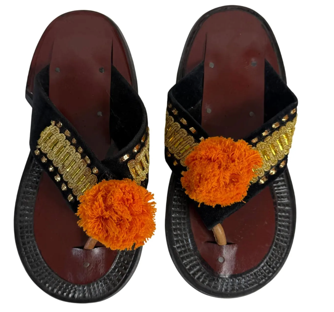 Traditional Ethnic Ahenema Thong Flip Flop Sandals Size 8 Leather Slippers
