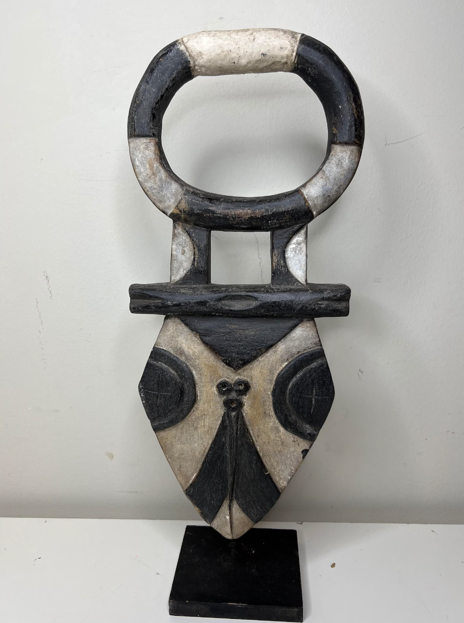 African bobo Mask, Plank Mask Nwantantay, Wall Art Sculpture 18" X 7.5"