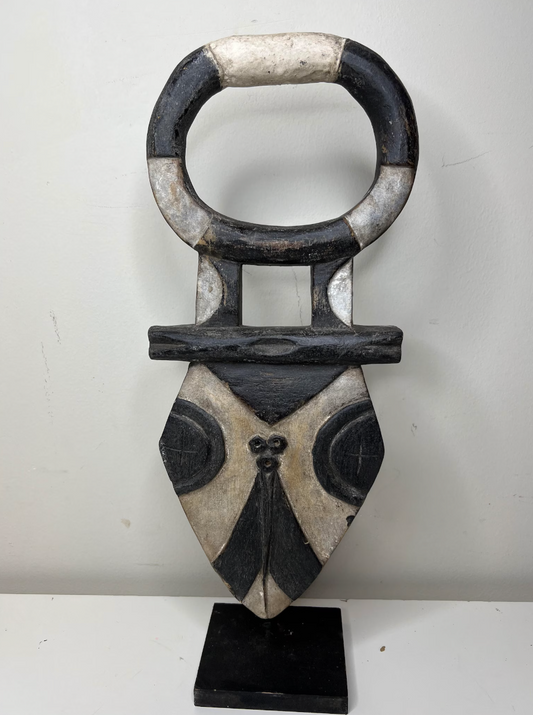 African bobo Mask, Plank Mask Nwantantay, Wall Art Sculpture 18" X 7.5"