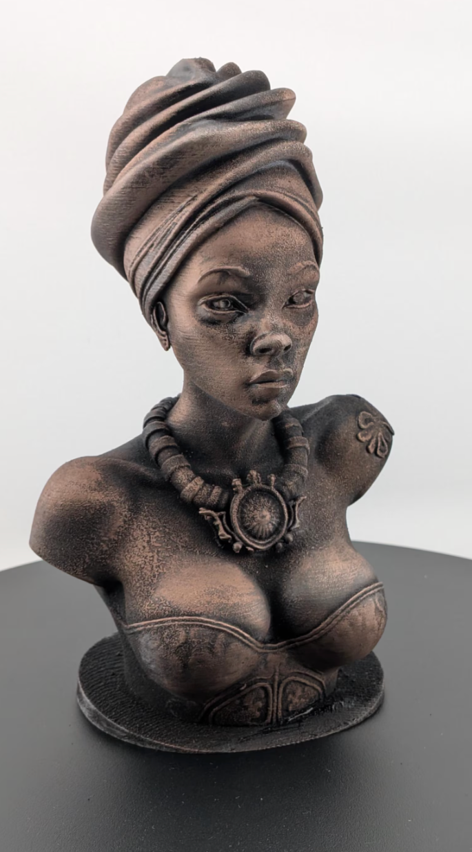 African Decor Art – African Sculpture Bust of Black Woman, Cultural Art for Home