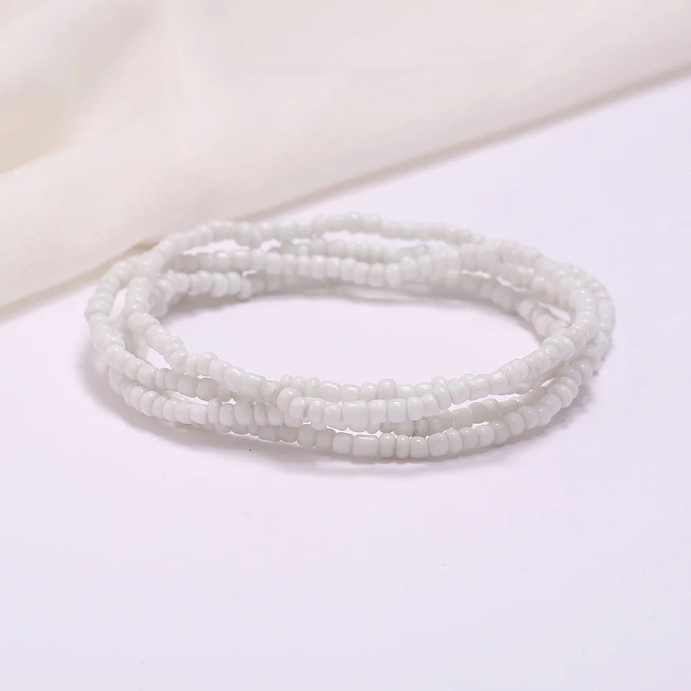 New Fashion Multi-layer Handmade Colored Rice Beads Beach Chain Summer Popular Waist Chain Women BD7051